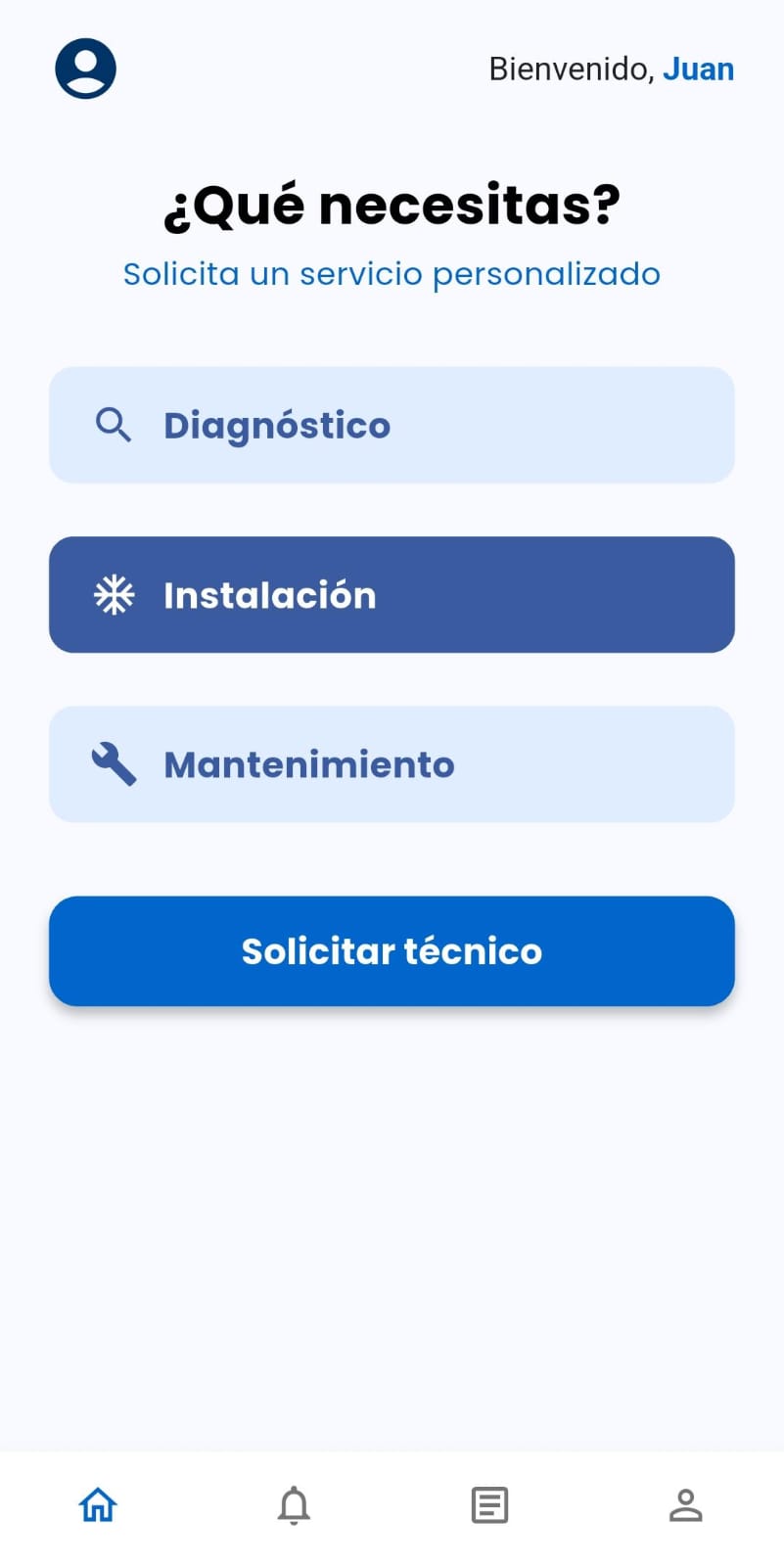 Home del cliente